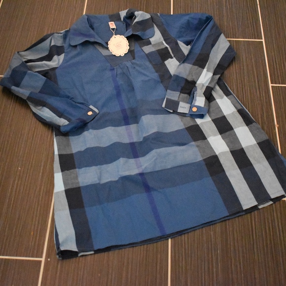 Ejoy Tops - Blue Plaid Tunic Top or Mini-Dress Size XL NWT